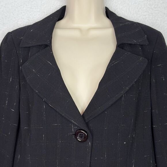 Lafayette 148 New York Wool Silk Blazer Jacket Black Size 8 Career Classic - Picture 2 of 14